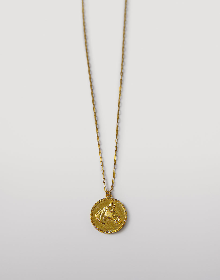 Horse Necklace: Gold