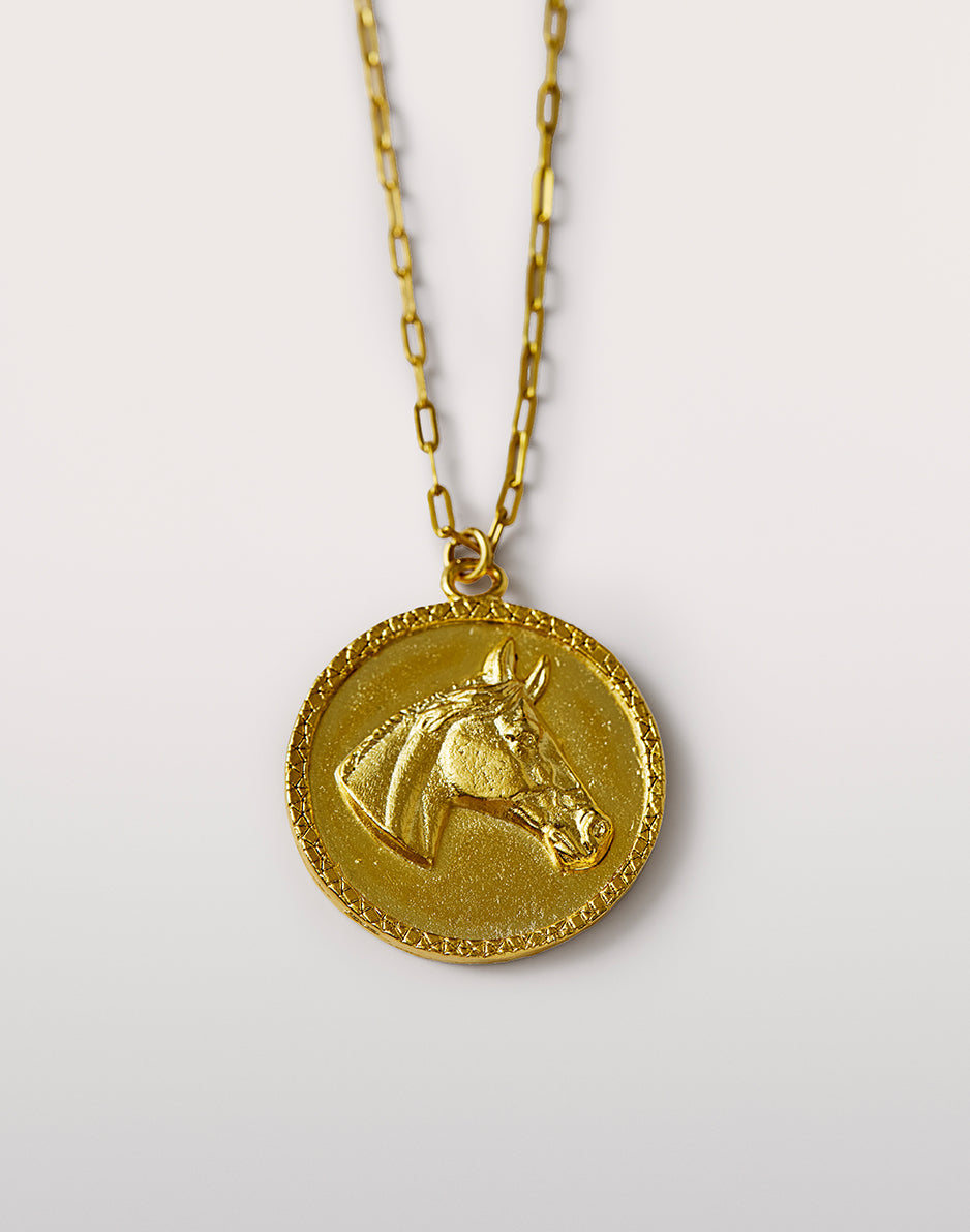 Horse Necklace: Gold