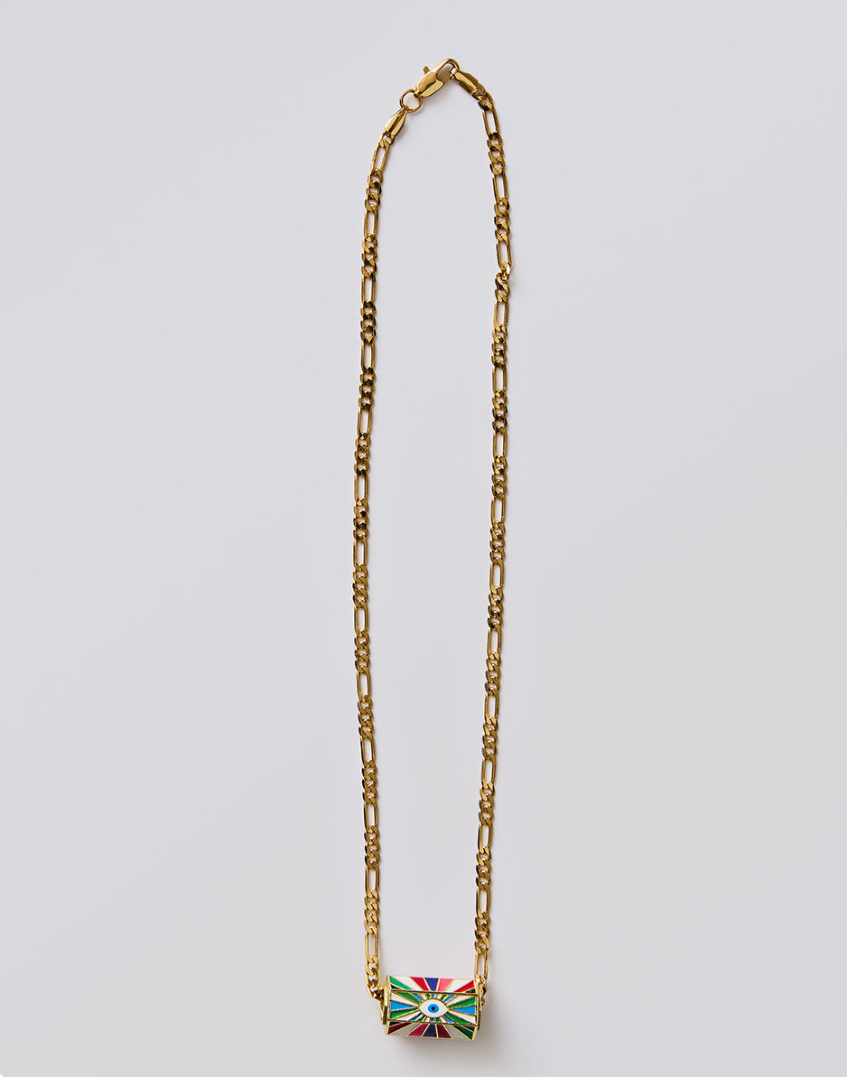 Rainbow Eye Necklace: Gold