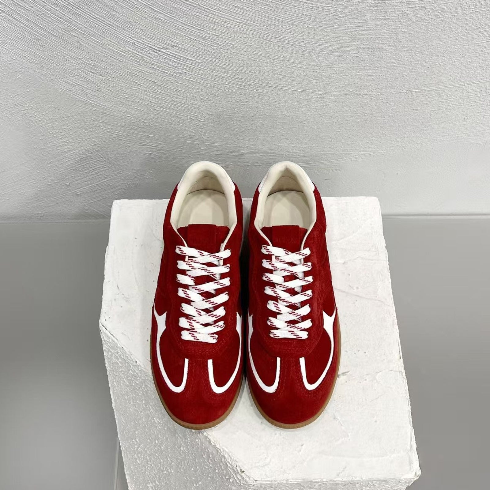 Alohas Rife Sheen Red Leather Sneakers